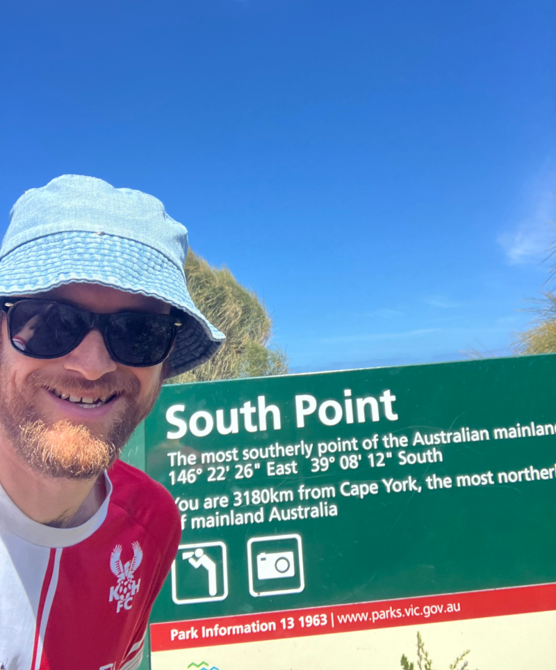 Photo of Ed Watson aka Eddy Explore at South Point in Wilson's Promontory National Park in Victoria, Australia